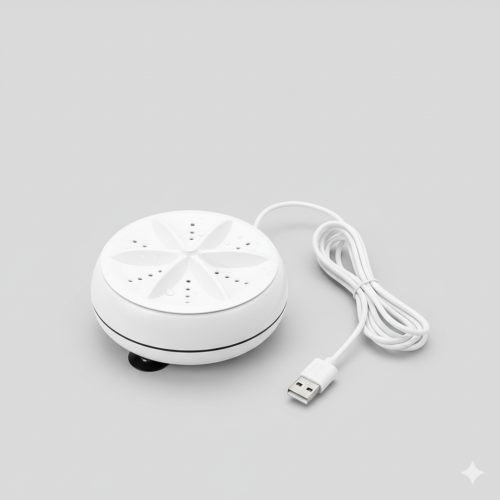 Portable Mini Washing Machine 🌀🧺 | 2-in-1 Ultrasonic Turbine Cleaner